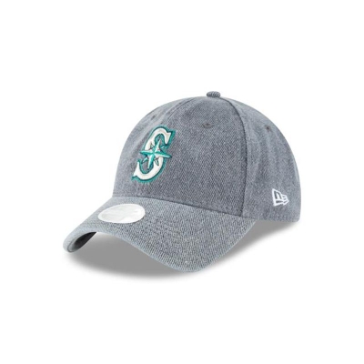 Grey Seattle Mariners Hat - New Era MLB Faded Denim 9TWENTY Adjustable Caps USA1853246